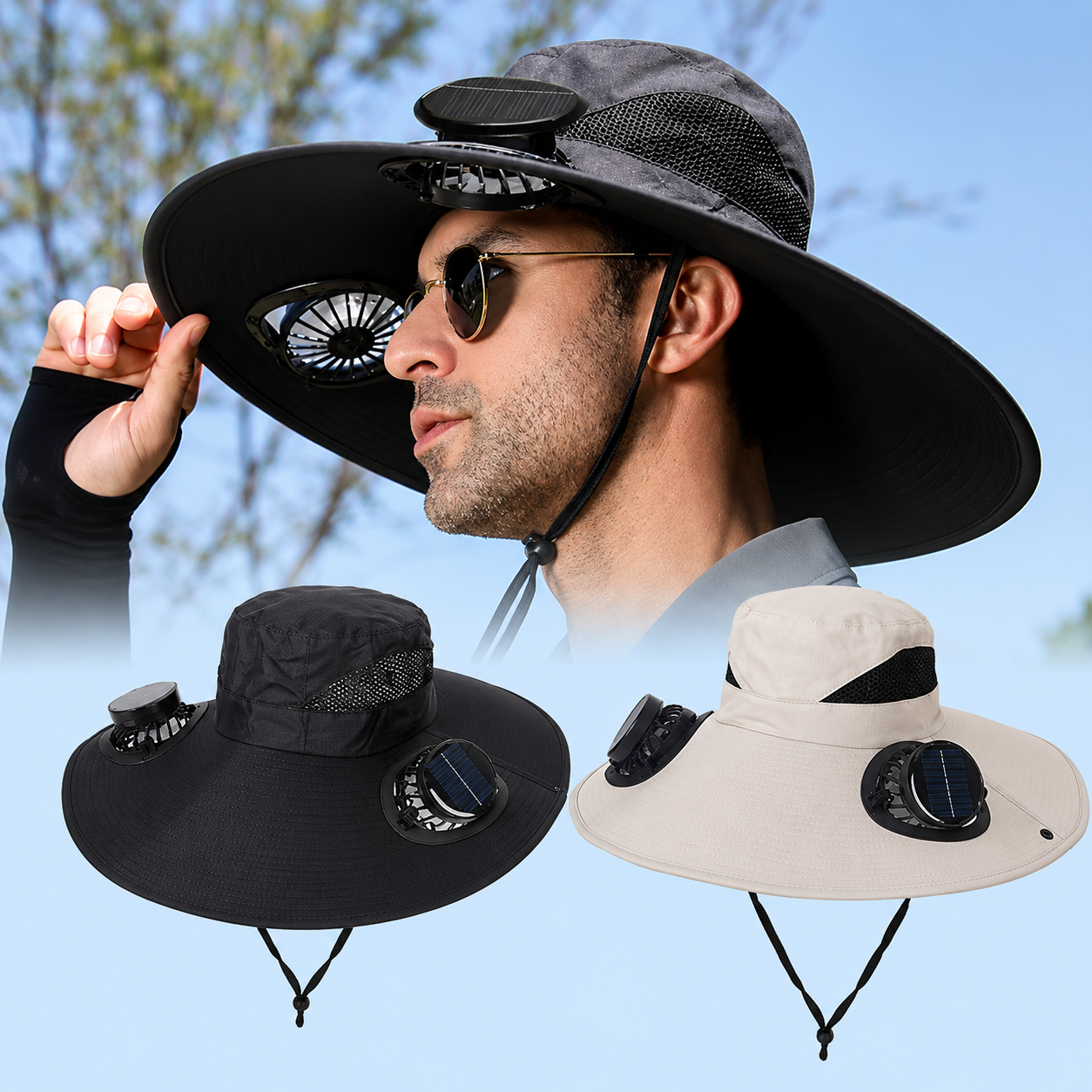smmr Solar Fan Hat — Stay Cool Anywhere, Powered by the Sun