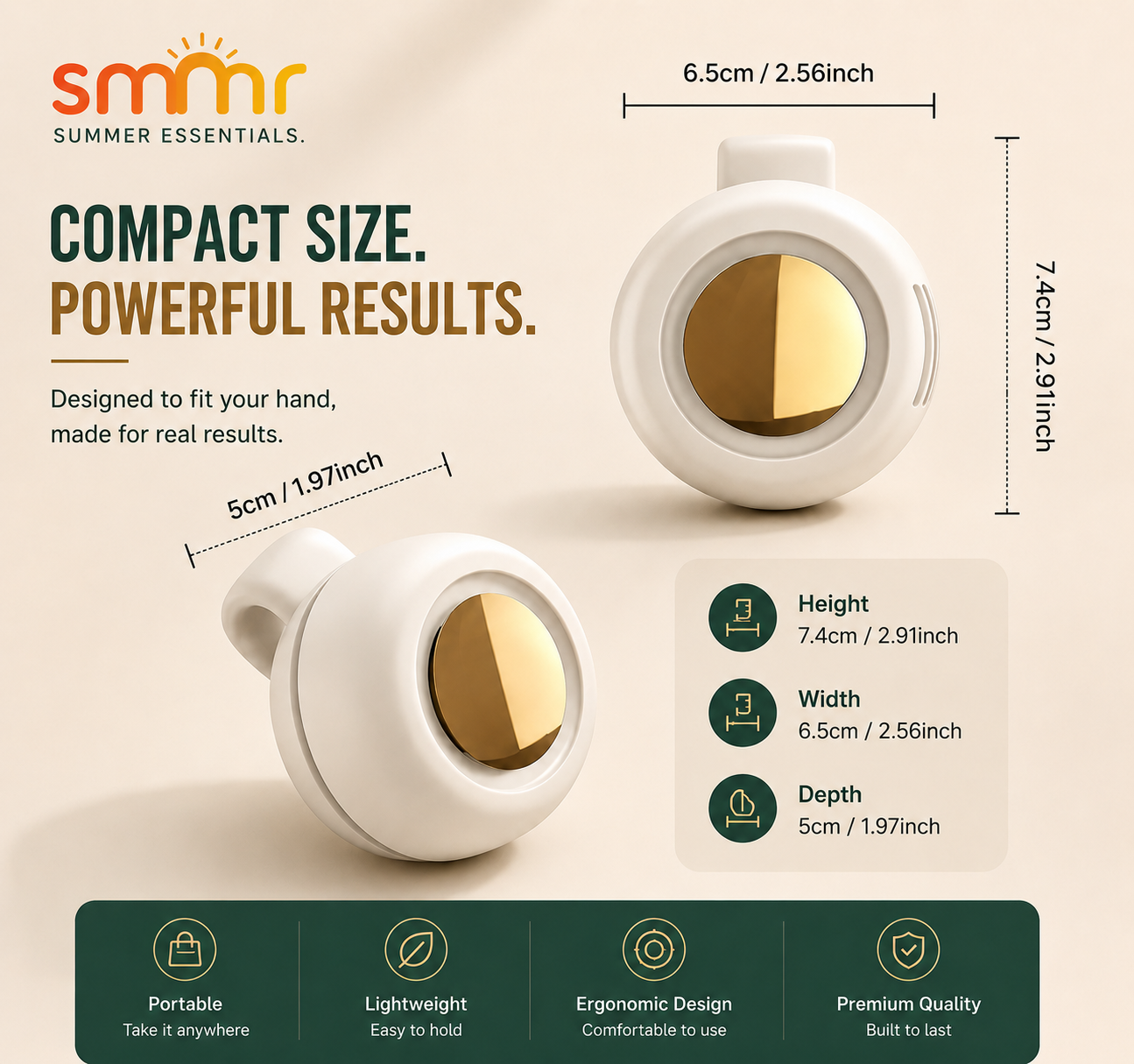 smmr Portable Mini Clip Fan with 360° Cooling